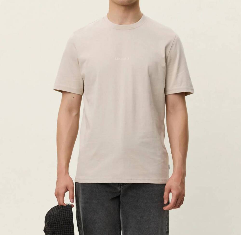 NEW LES DEUX andrew short sleeve t-shirt in light sand